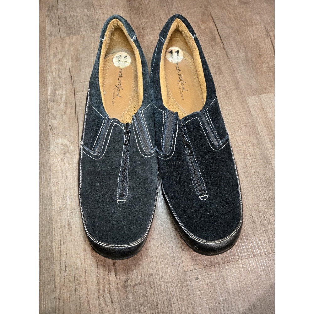 Naturalizer Women's 11 M Black Suede Leather Comfort Slip On Fadrina Loafer - Picture 2 of 8